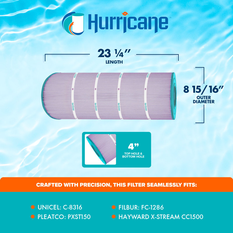 Hurricane Filters HF8316-01P Purple Spa Filter Cartridge Replacement