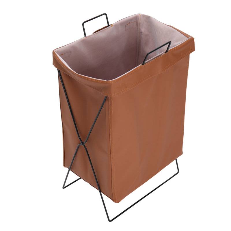 Laundry Basket with Handles, Brown/Black