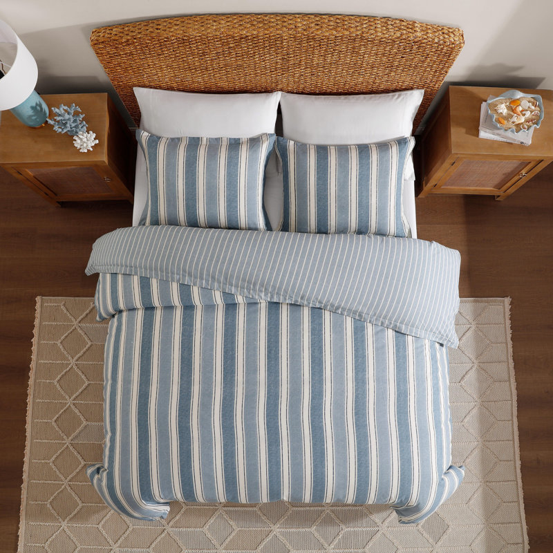 Ensemble de housse de couette réversible en coton Tommy Bahama Hanalei, Très grand lit, Bleu