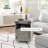 HOMCOM Small Side Table With Storage, Farmhouse End Table With Open Shelf And Cupboard, Modern Sofa Table With Wood Legs For Living Room, Gray
