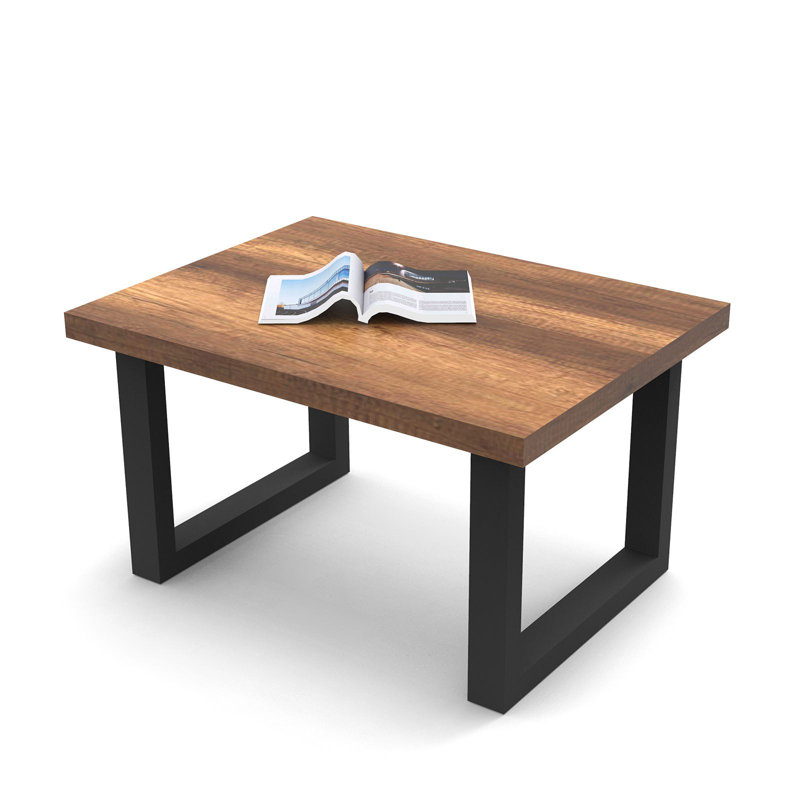 Modern Coffee Table with Metal Legs, Walnut & Anthracite Finish, 31.5 x 16.9 x 23.6 inches | 100% Melamine Coated Particle Board, Thickness: 0.7 inches | Stylish Industrial Design for Living Room & Office