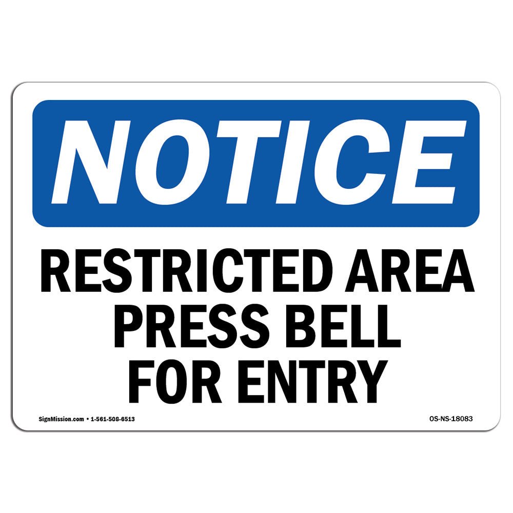 SignMission Restricted Area Press Bell for Entry Sign | Wayfair