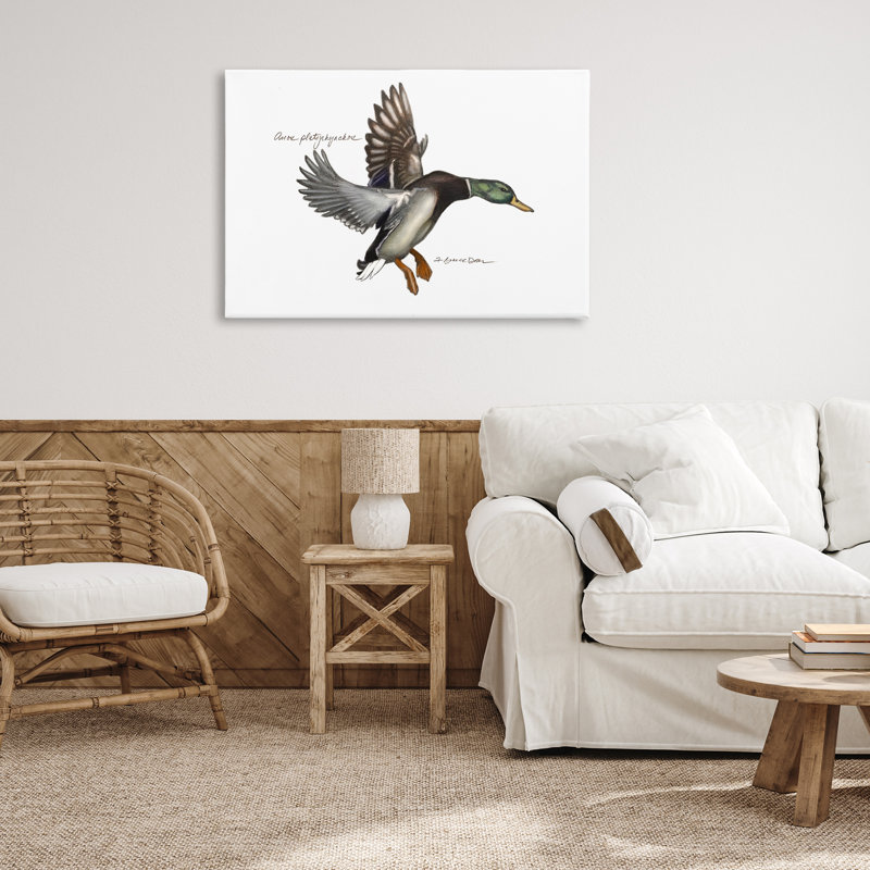 Canard colvert volant par Jadei, H 30 po x l 45 po x P 1,5 po