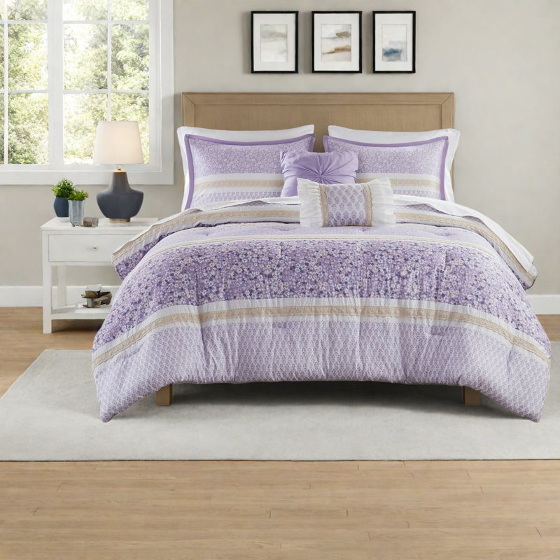 Comfortable Seersucker Bedding Sets, Microfiber Polyester, Farmhouse Style For Home