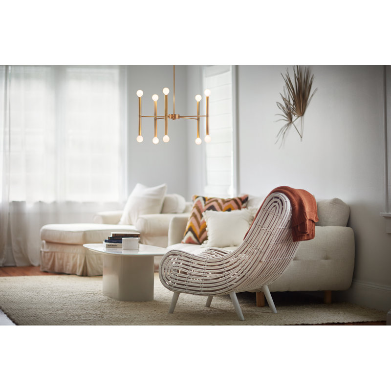 Jamir 10 - Light Dimmable Sputnik Modern Linear Chandelier, Gold