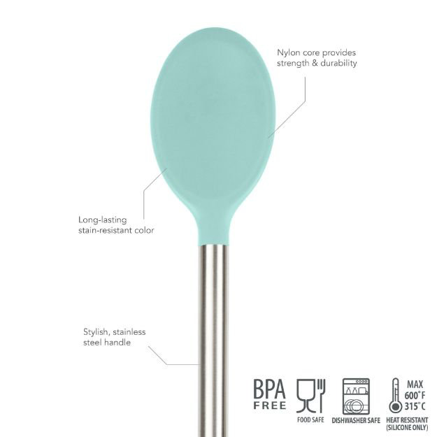 Silicone Mixing Spoon - Light Aqua, Light Aqua