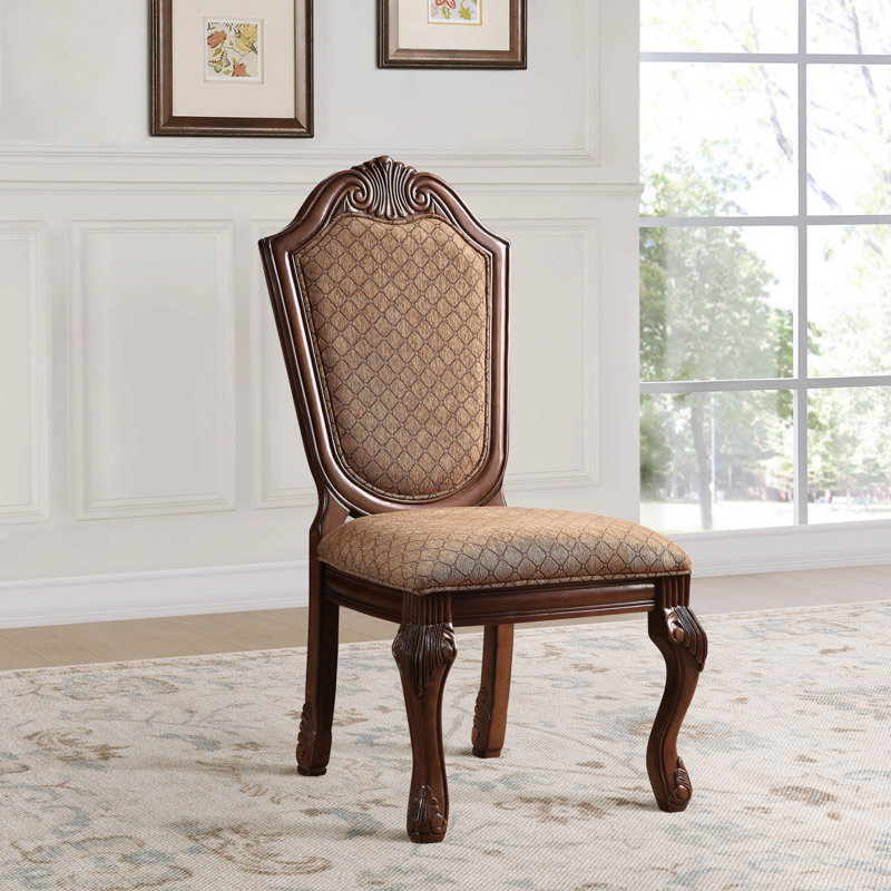Amolika Arm Chairs with Queen Anne Legs, Cherry