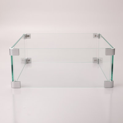 Résistance aux obstacles de table pare-feu transparente carrée, 14,4 po x 14,4 po, cloison de 2,5 lb, 14,56 po x 5,55 po