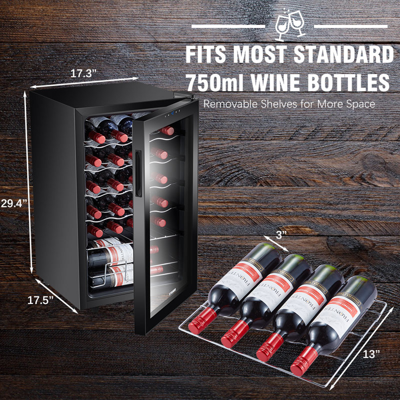 STAIGIS Single Zone 17.3'' Freestanding 24 Bottle Wine Refrigerator
