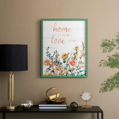 Home is Where Love Grows Framed Print - Solid Wood