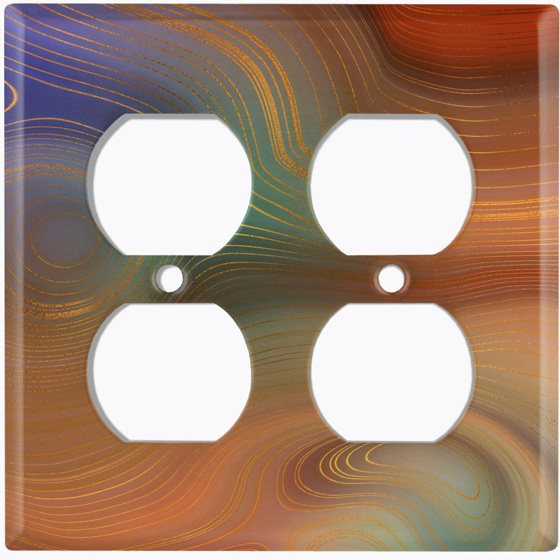 Patterned 2 - Gang Toggle Light Switch Standard Wall Plate