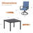 4-Person Patio Dining Set with Square Metal Dining Table and 4 PVC-coated polyester Swivel Chairs -30745089