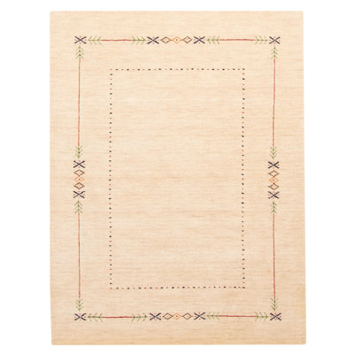 Kashkuli Gabbeh Beige Rug 4'1" x 5'8"