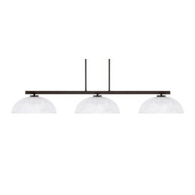 Bremer 3 Light Bar With 13" Clear Ribbed Glass