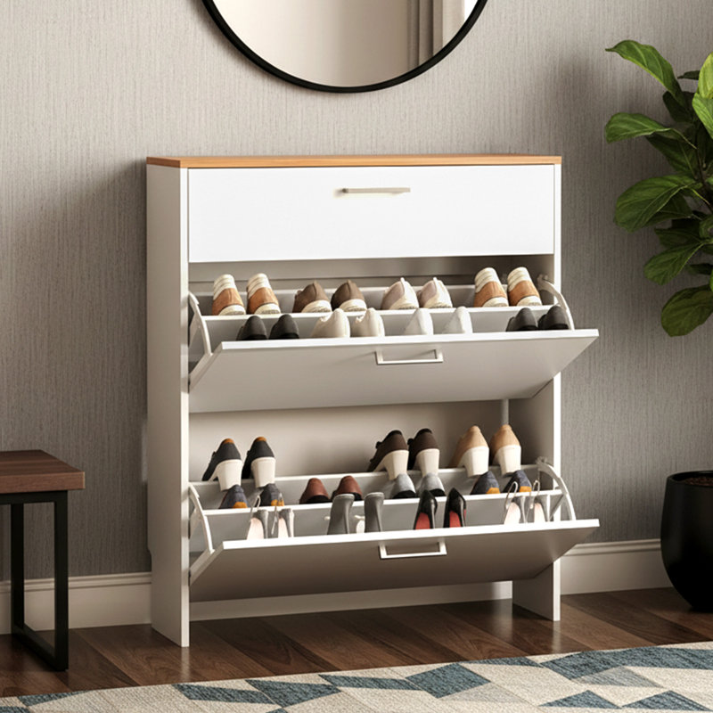 Armoire à chaussures à 2 tiroirs l 31 po, Blanc