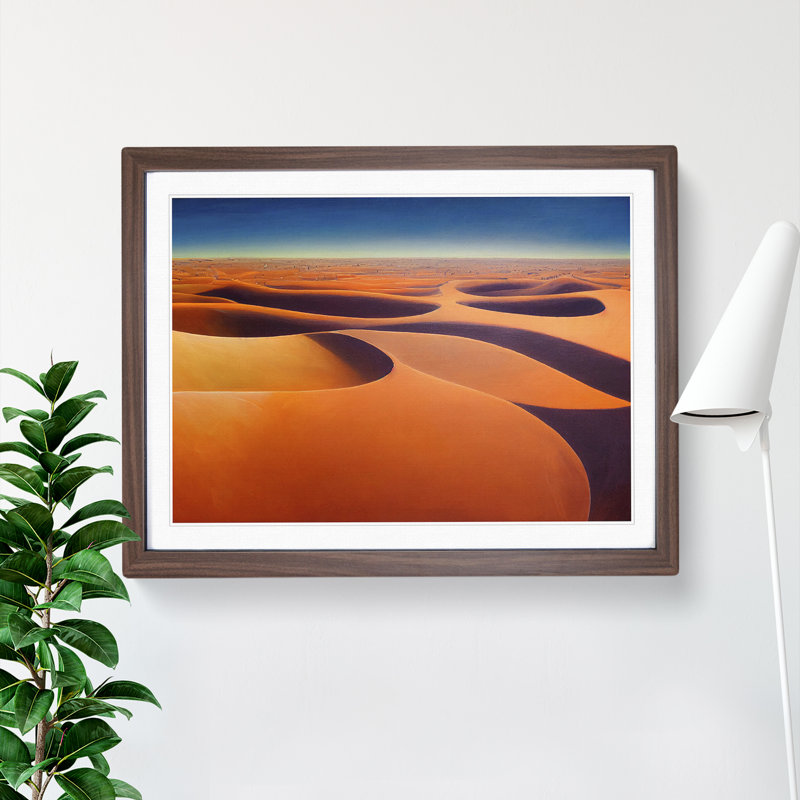 XH1022-10306X Wonderful Desert 1 Piece Single Picture Frame Wall Art, 46cm H x 64cm W, Walnut