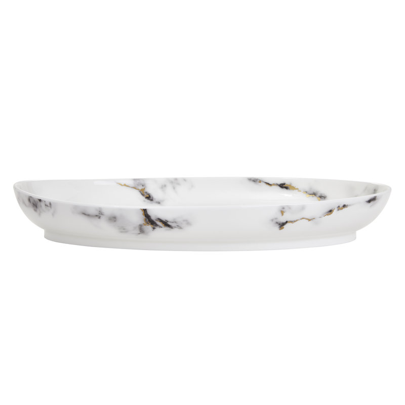 Plateau ovale en porcelaine de Venise
