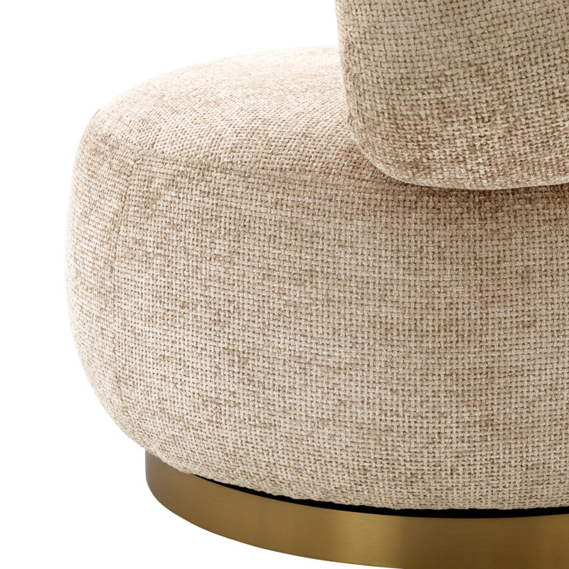 Phedra Swivel Barrel Chair, Lyssa Sand Polyester Blend