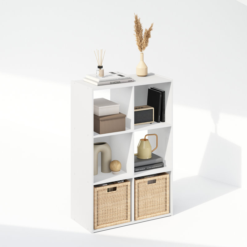 Bibliothèque cubique Anzalone, Blanc, (6 tablettes) H 35,4 po x l 23,7 po x P 11,7 po
