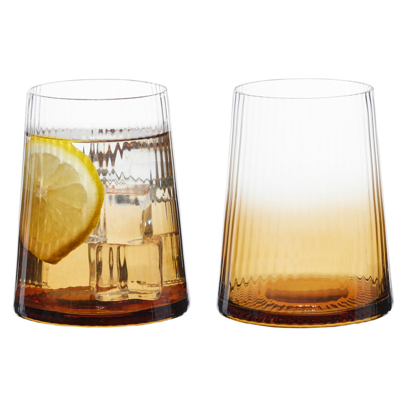 Empire - Ensemble de verres à whisky double - 13,5 oz, Ambre