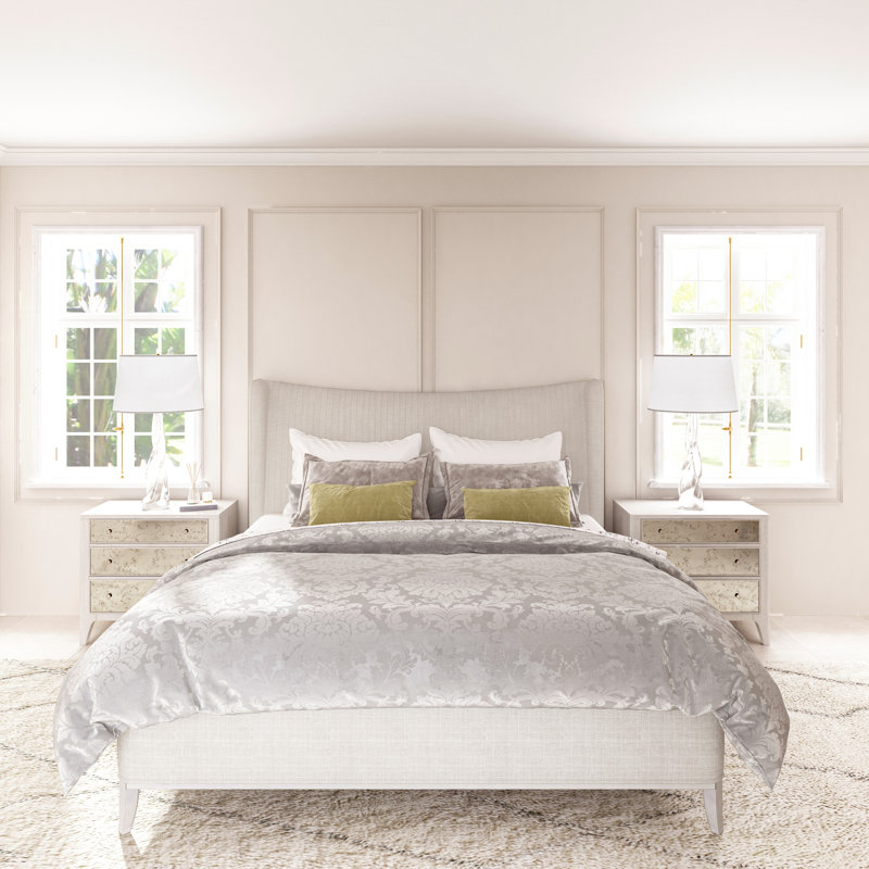 Mezzanine Upholstered Wingback Bed