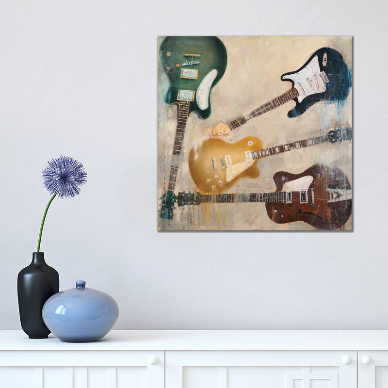 Guitars II 1 Piece Wrapped Canvas Painting, 45.72 cm H x 45.72 cm W x 1.91 cm D