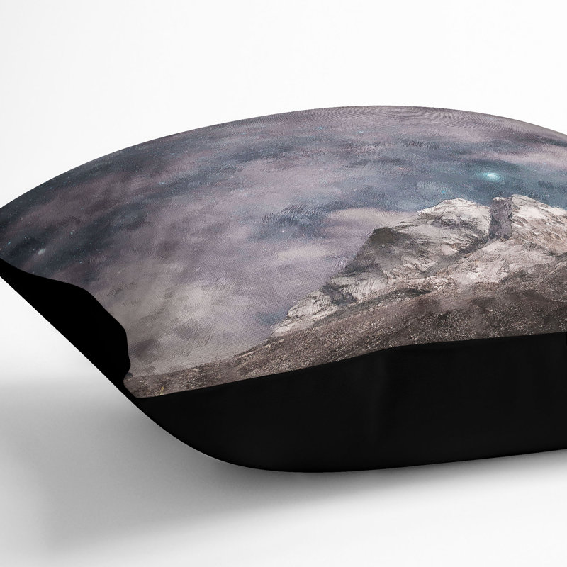 Stars Above the Himalayas Cushion with Filling, 55cm H x 55cm W x 20cm D, Black