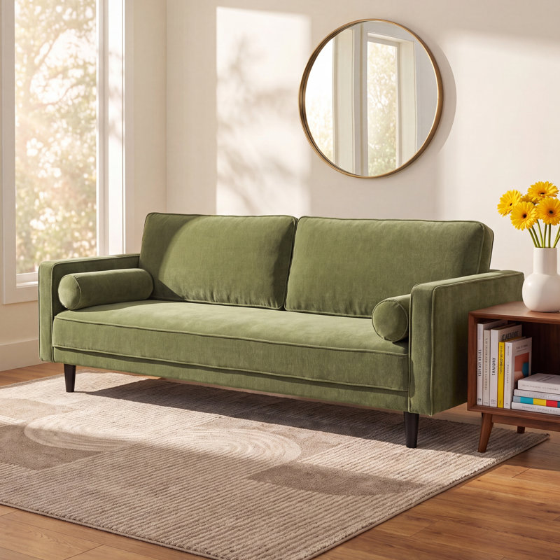 Curt Upholstered 82'' Sofa, Forest Performance Chenille
