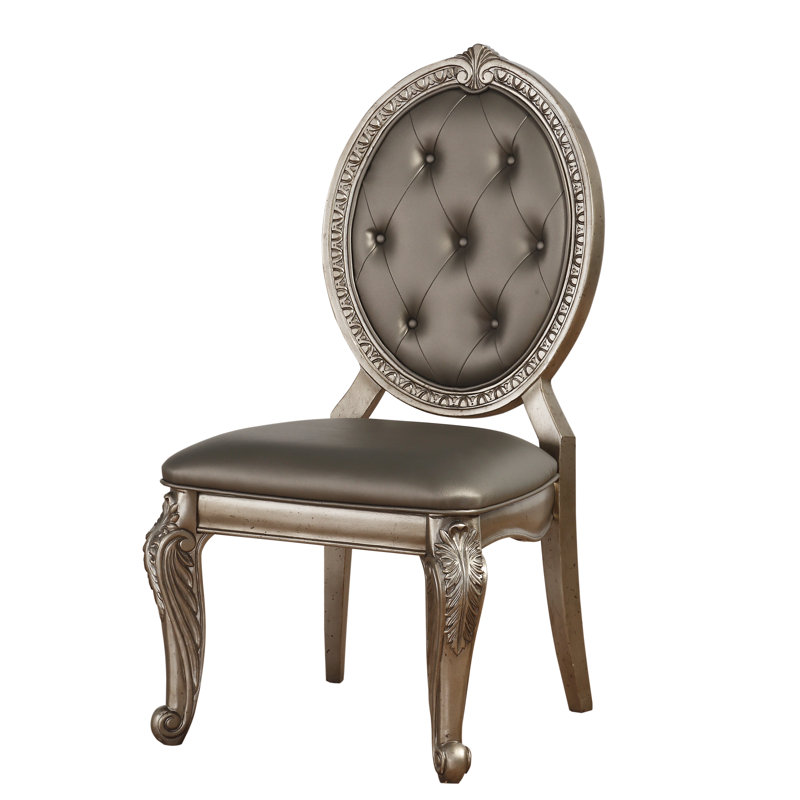 Chaise d'appoint rembourrée Lompoc en argent antique (ensemble de 2)