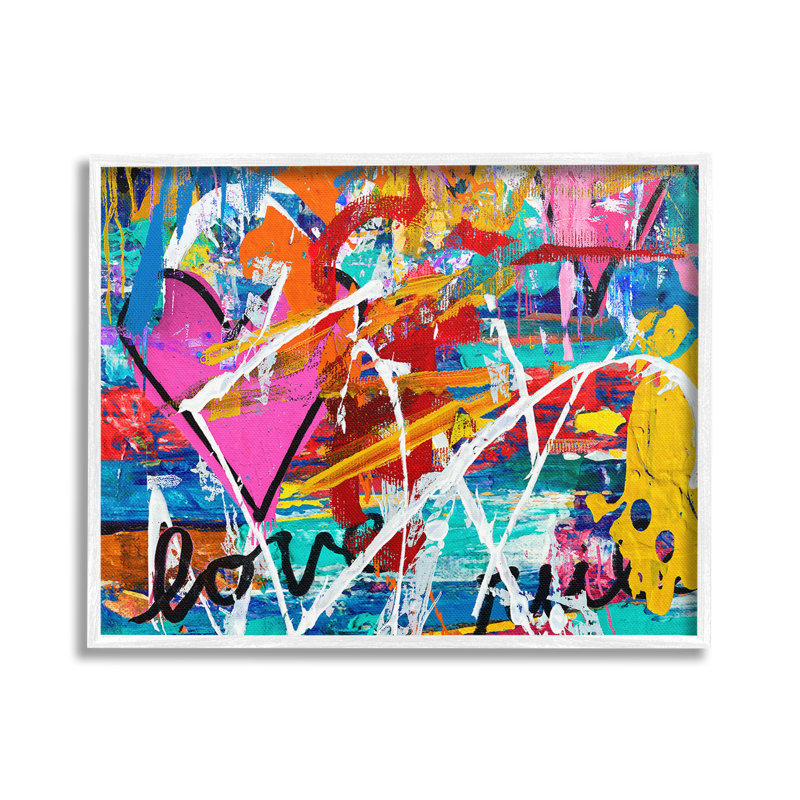 «Urban Heart Graffiti Collage Single Photo Frame» par Madeline Blake sur toile, H 24 po x l 30 po