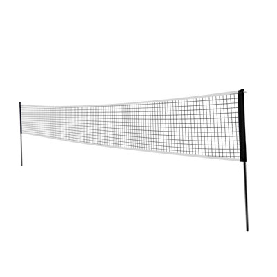 Ensemble de filet de badminton, filet de badminton extérieur pour parc de plage, ensemble d'équipement de badminton portatif, filet de badminton pour adultes, poteaux, sac de transport, 4 raquettes en fer et 3 volants en nylon