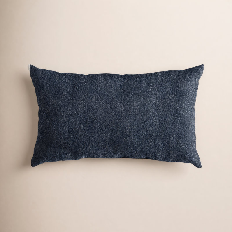 Cambry Sunbrella® Indoor/Outdoor Lumbar Pillow, Indigo, 24" x 12"
