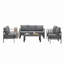 Ensemble de conversation de patio 5 pièces en aluminium 5 pièces, canapé d'extérieur 7 places avec coussins épais et structure et table basse-1860838043-1860838023