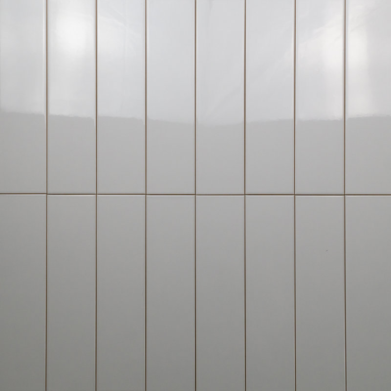 Shades 3" x 12" Glossy Subway Wall Tile, Silver Light Gray