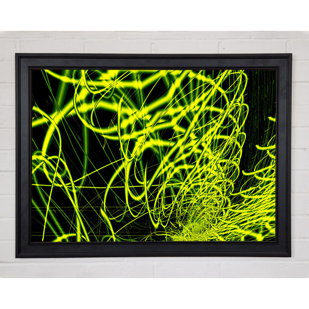 Gerahmtes Wandbild Lime Green Maze