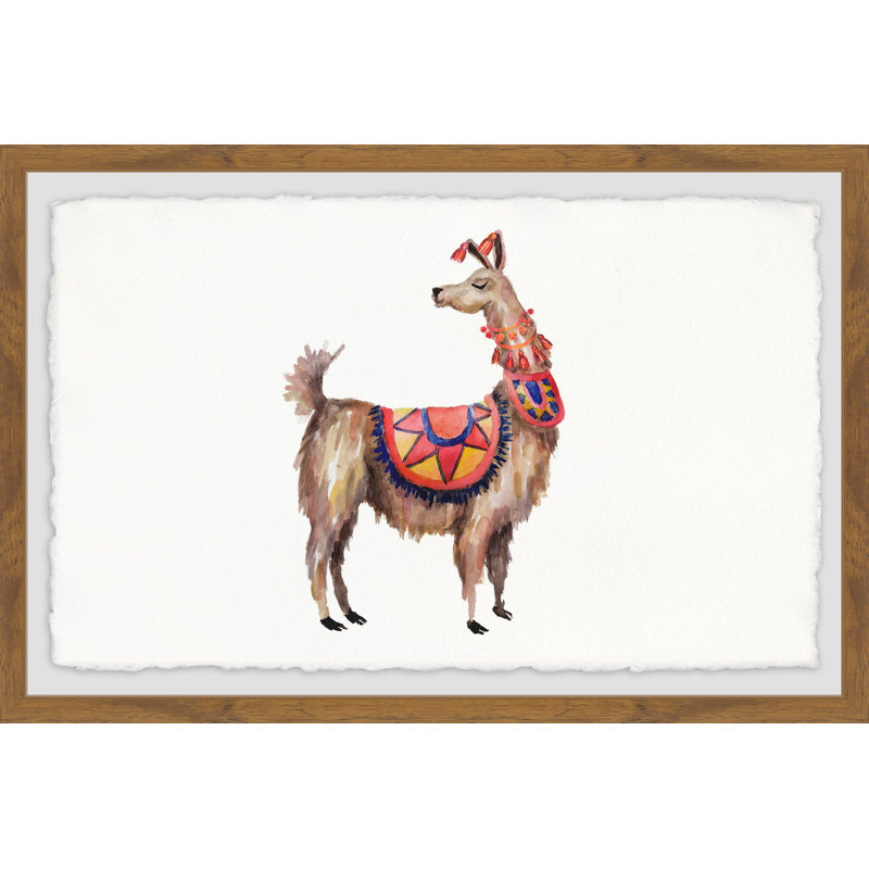 Trendy Llama - Drawing, 30cm H x 46cm W