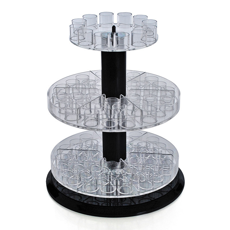 Three Tier Revolving Tester Display 13.5"H x 11"Dia. - round slot 1" dia