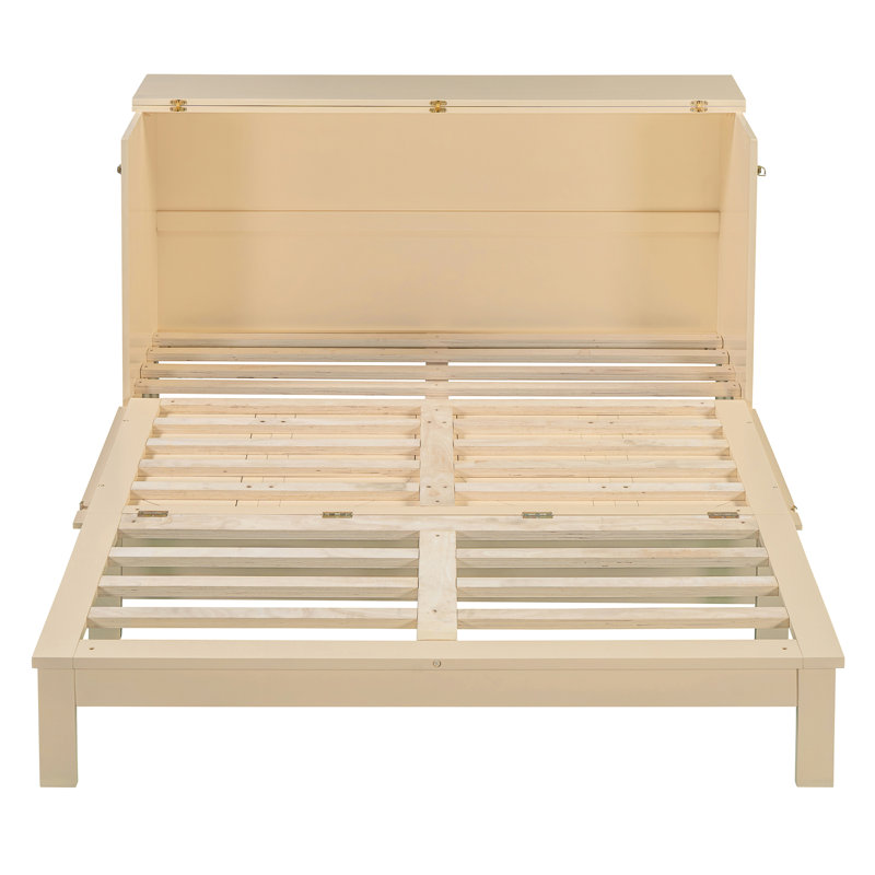 Grand lit doré, conception spacieuse, lit pliable avec compartiment interne pour matelas Tri, finition, capacité de poids de 500 lb, assemblage facile en or, grands tiroirs, rangement spacieux, charge, L 80,6 po
