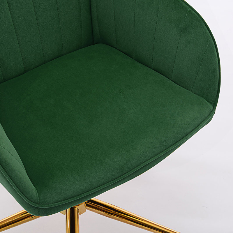 Chaise de bureau réglable, chaise pivotante ergonomique avec dossier, Vert