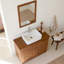 Meuble-lavabo sur pied en bois naturel avec lavabo et miroir-824506224