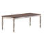 Table de salle à manger rectangulaire contemporaine en chêne blanc antique à 6 pièces 6 chaises d'appoint 2 placages en bois de caoutchouc massif Design unique des pieds Finition vieillie 8 sièges avec base de coussin en tissu amovible