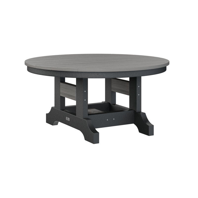 Garden Classic Outdoor Round Coffee Table, Black, Driftwood Gray