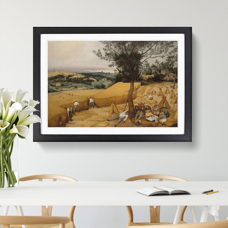 The Harvesters by Pieter Bruegel the Elder - Picture Frame Painting, Black, 36cm H x 48cm W x 2cm D
