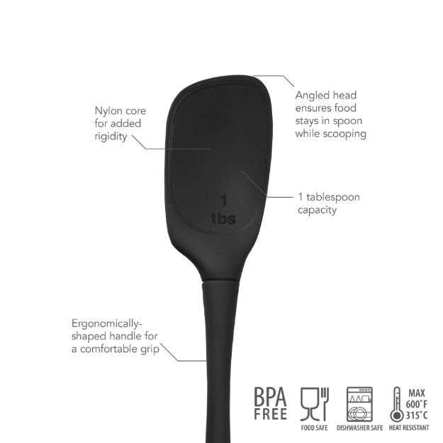 Tovolo Flex-Core All Silicone Deep Spoon - Black | Wayfair