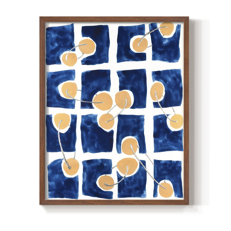 Abstract Abstract I, reproduction encadrée - bois massif, H 11 po x l 9 po, Cadre noyer