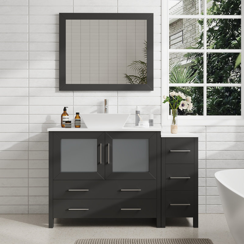  Ensemble de meuble-lavabo simple 48 "avec miroir, Espresso