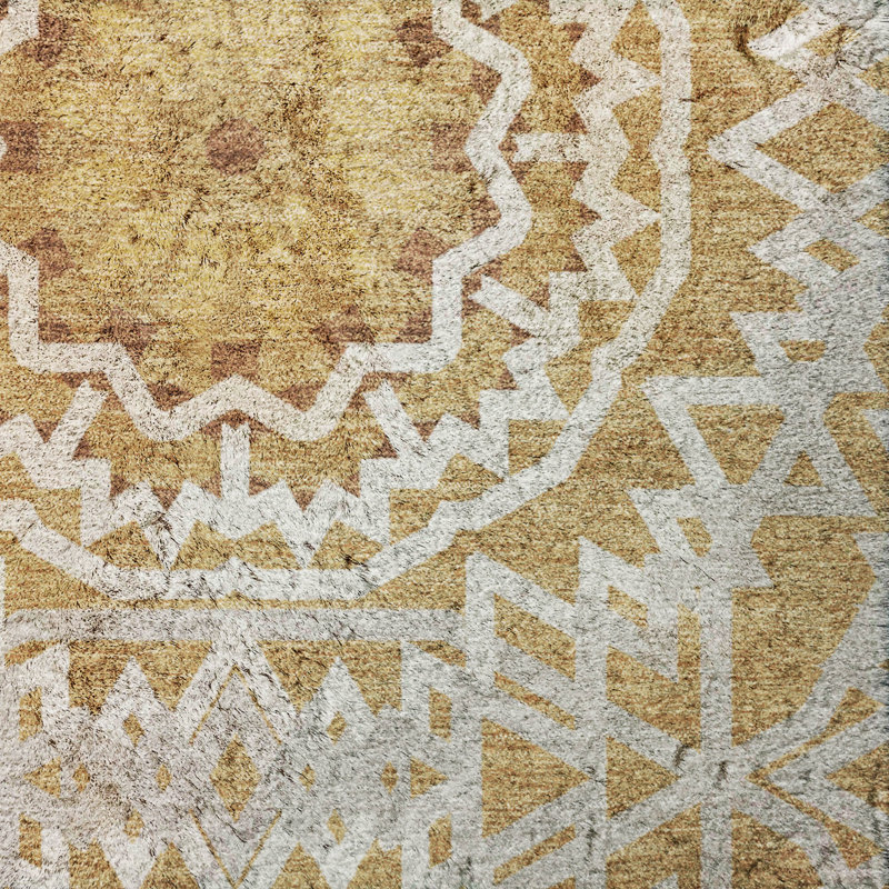 Tapis à poils longs lavable à la machine de qualité supérieure ADS619, Gold, 1'8" x 2'6"