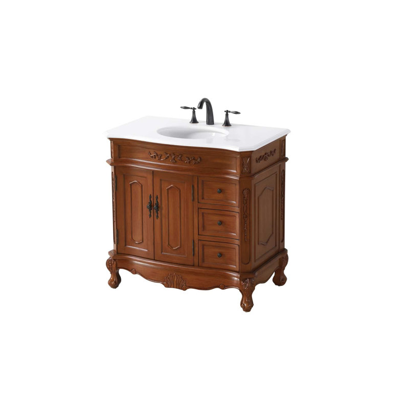 Ensemble de meuble-lavabo simple 36 po Lunette, Teck, 36"