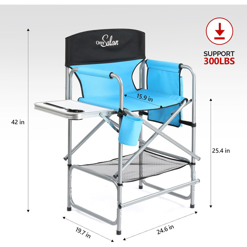 Chaise de réalisateur pliante portative 42 "avec table d'appoint rétractable