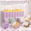 Cadre de lit double à DEL avec 2 tiroirs de rangement, lit plateforme tapissier pour enfants, mauve-96716944-96716947